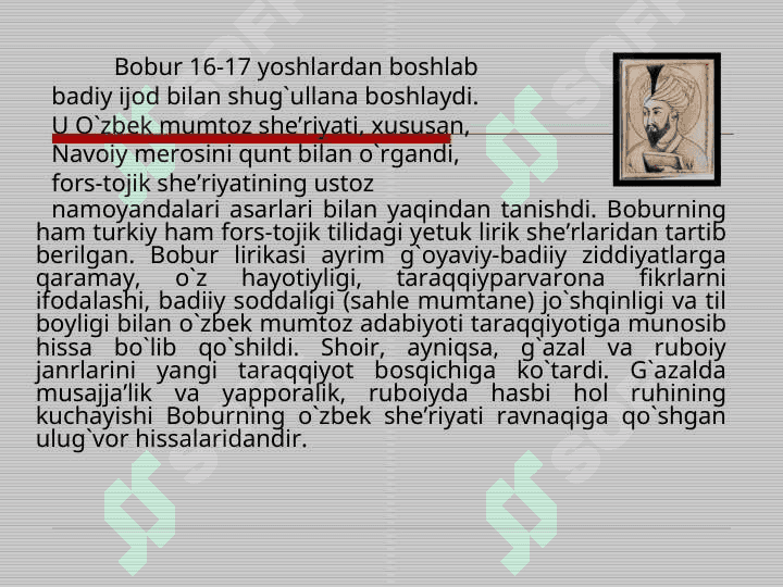 Bobur lirikasi 8