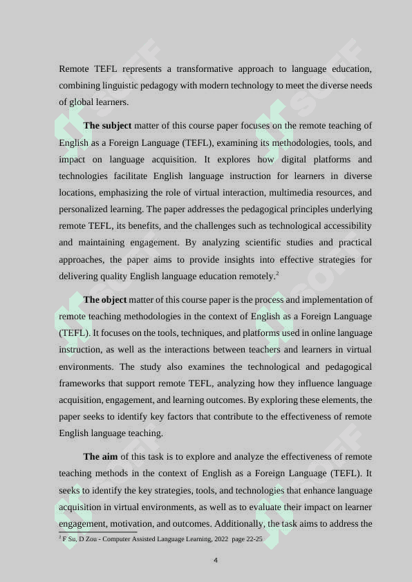 REMOTE TEACHING OF ENGLISH AS A FOR AN LANGUAGE. 4