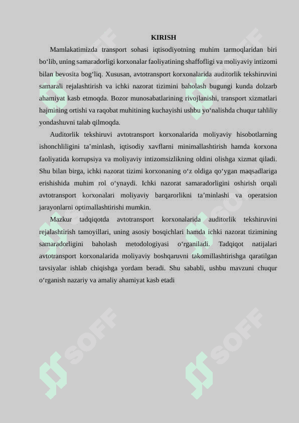AVTOTRANSPORT KORXONALARIDA AUDITORLIK TEKSHIRUVINI REJALASHTIRISH VA ICHKI NAZORATNI BAHOLASH 2