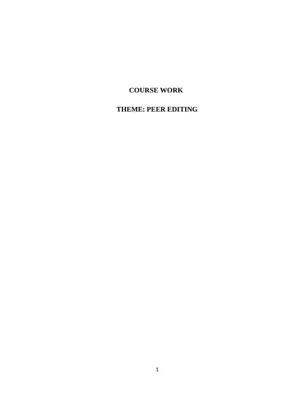 PEER EDITING course work 1