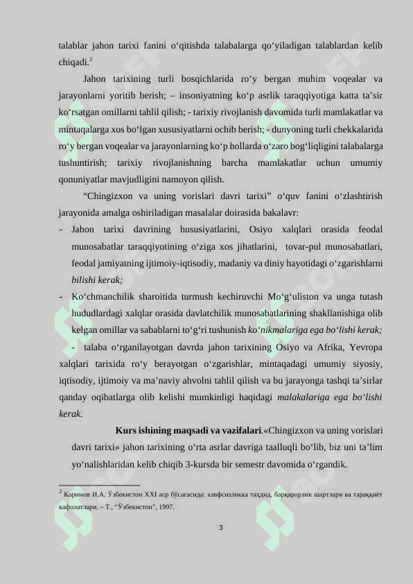 Chingizxonning markaziy osiyoga yurishlar 3