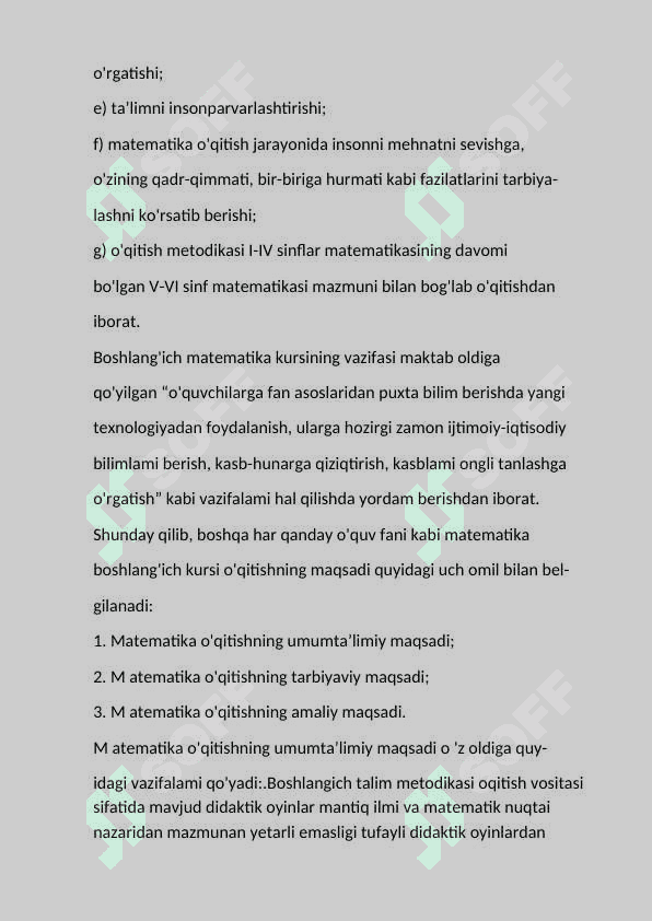 1-sinfdan metematikadan o'quvchilarni o'quv bilish jarayonini nazorat qilish metodikasi 7