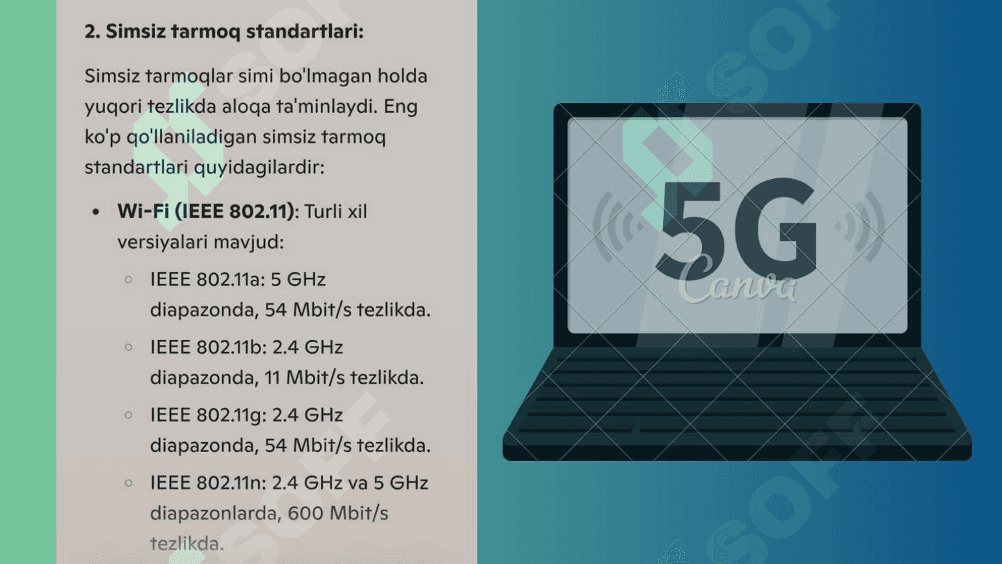 Kompyuter tarmoqlarining standartlari. IEEE oilasi standartlarini o'rganish. 8