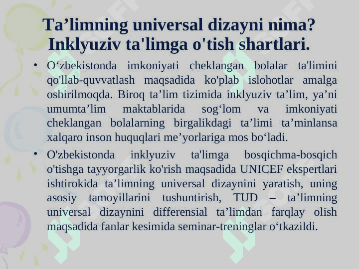 Ta’limning universal dizayni va individual ta’limiy rejalar 3