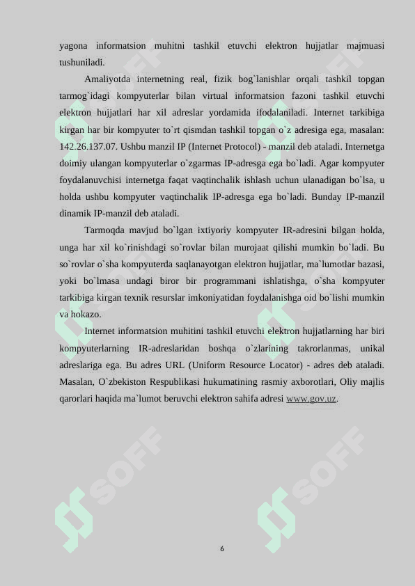 INTERNET SAYTLARI YORDAMIDA ODDIY WEB-SAHIFALAR OCHISH. WEB-SAYT YARATISH TEXNOLOGIYALARI 6