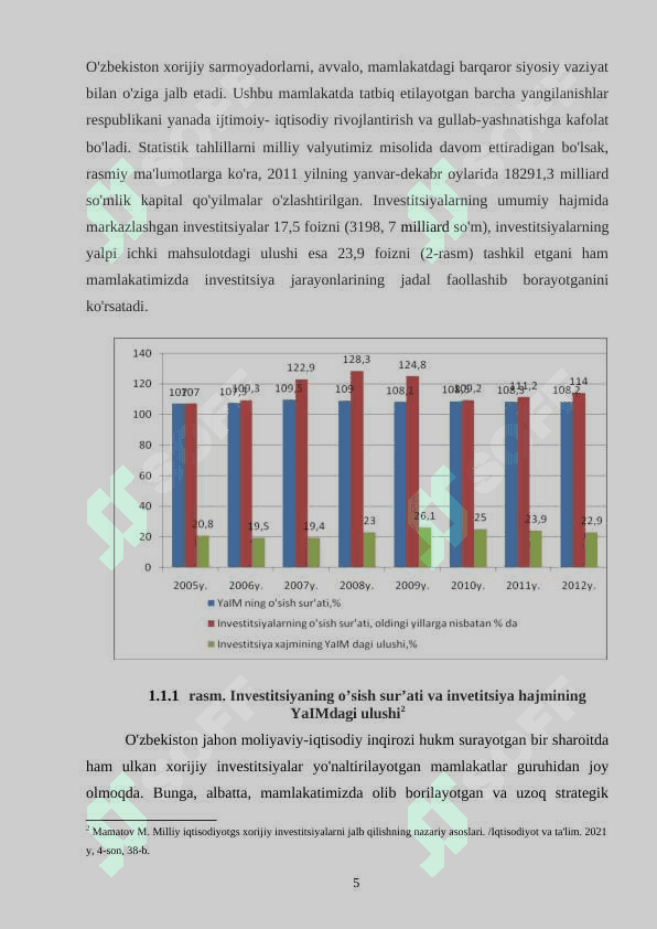 INVESTITSION LOYIHALAR VA ULAR SAMARADORLIGINI BAHOLSHA YO'LLARI 5