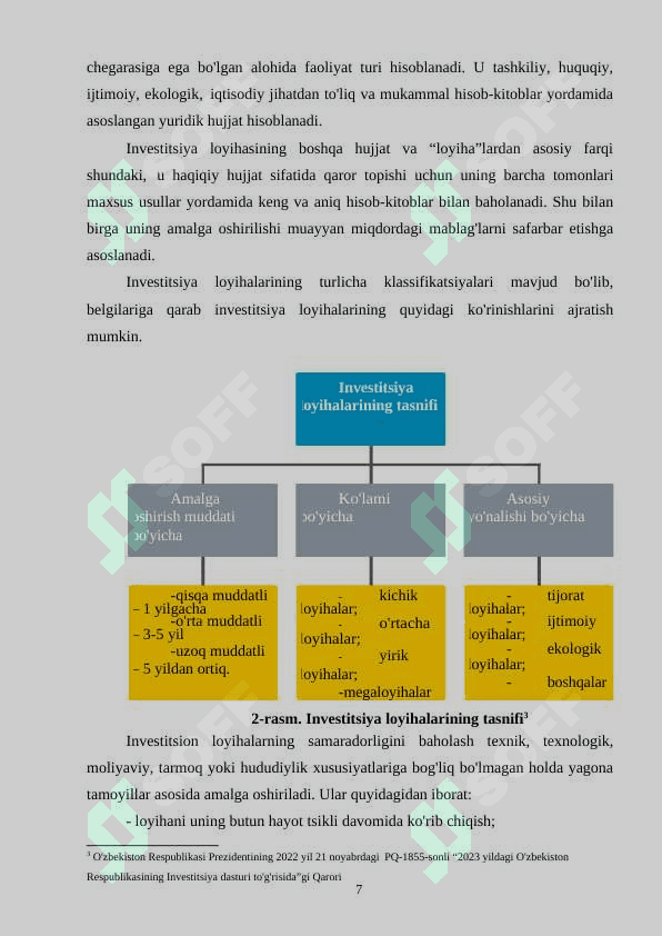 INVESTITSION LOYIHALAR VA ULAR SAMARADORLIGINI BAHOLSHA YO'LLARI 7