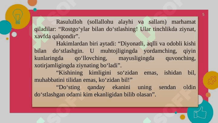 DO‘ST TANLASH VA DO‘STLIK ODOBI XUSUSIDA. 5