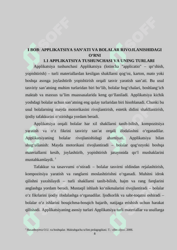 APPLIKATSIYA SAN’ATI VA UNING BOLALAR RIVOJLANISHIDAGI O‘RNI 6