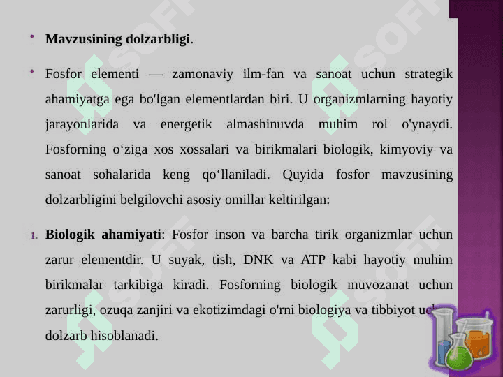 Fosfor allatropiyalari, kashf qilinishi, olinish usullari, xossalari va ishlatilishi. 4