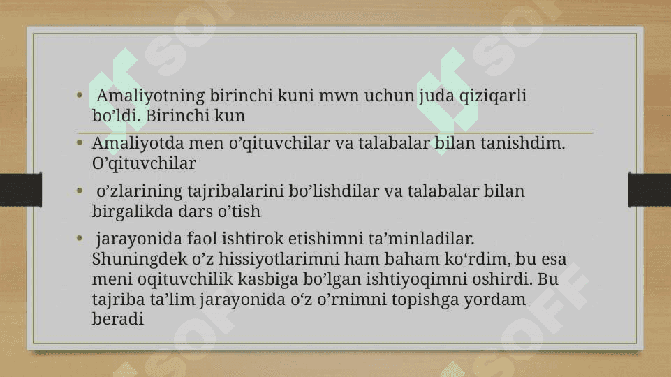 Amaliyotning maqsadi va vazifalari 4