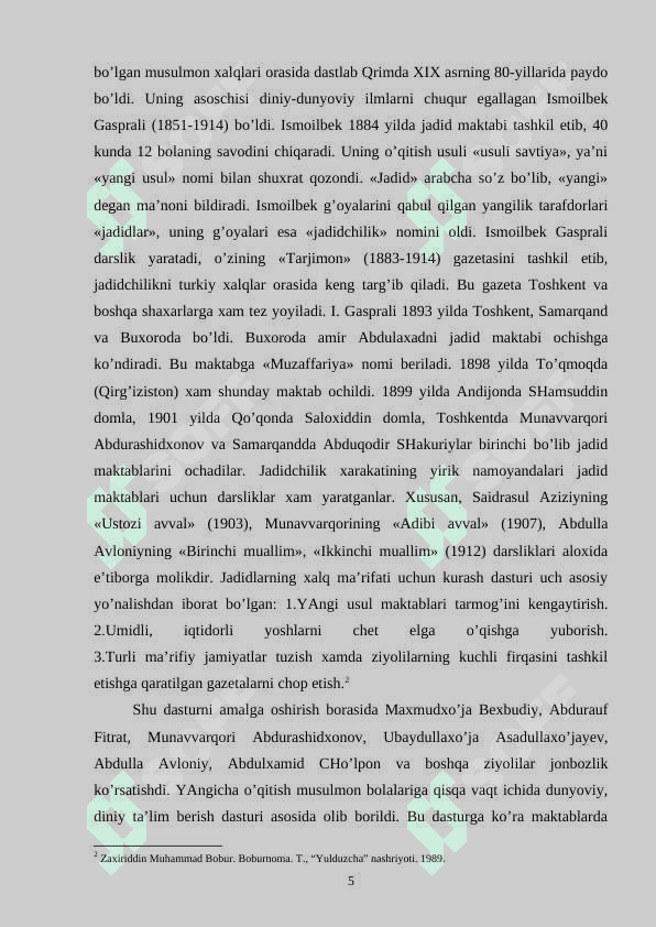 JADIDCHILIK HARAKATINING VUJUDGA KELISHIDAGI TARIXIY SHART SHAROITLAR 5