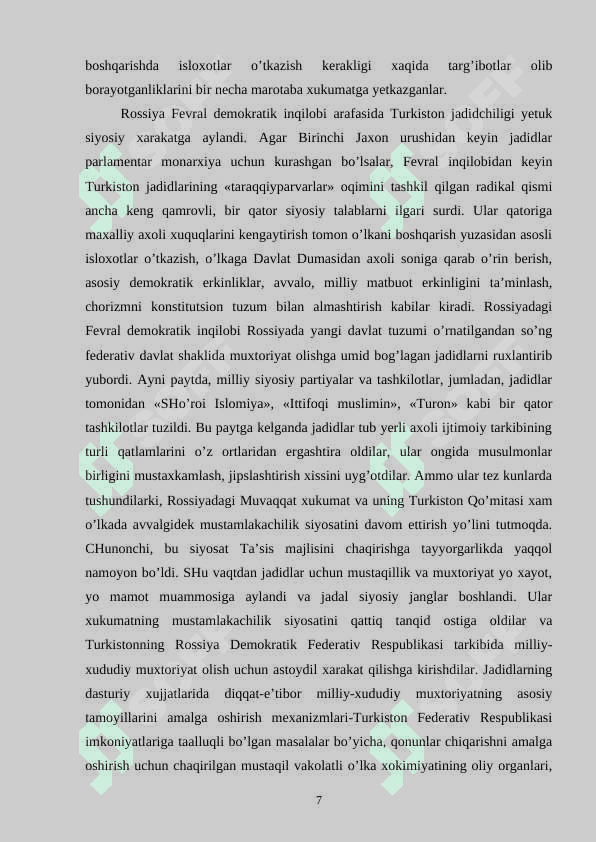 JADIDCHILIK HARAKATINING VUJUDGA KELISHIDAGI TARIXIY SHART SHAROITLAR 7