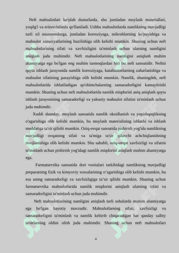 Neft va neft mahsulotlari haqida umumiy tushunchalar. 4