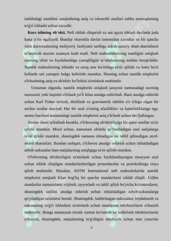 Neft va neft mahsulotlari haqida umumiy tushunchalar. 5