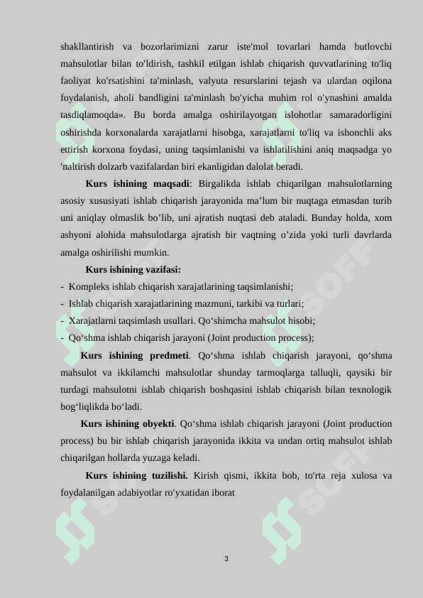 Kompleks ishlab chiqarish xarajatlarining taqsimlanishi va qo'shimcha mahsulot ishlab chiqarish 3