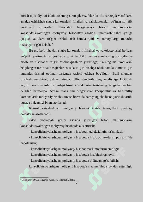 KONSOLIDATSIYALASHGAN MOLIYAVIY HISOBOT TUZISHNING NAZARIY ASOSLARI 7