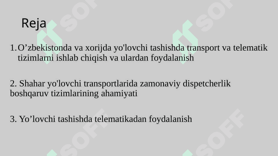Yo‘lovchi tashishda telematik tizimlar 2