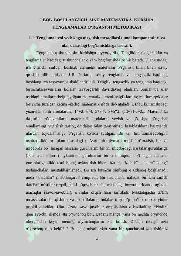 Boshlang'ich  sinf  matematika  kursida tenglamalar va ularni o‘rganish metodikasi 4