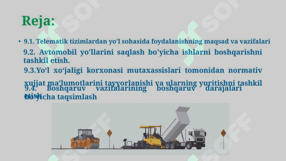 YO‘L XO‘JALIGI SOHASIDA TELEMATIKA TIZIMLAR 2