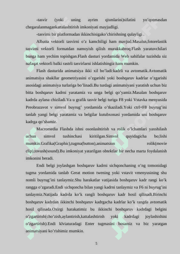 MACROMEDIA FLASH DASTURI 5
