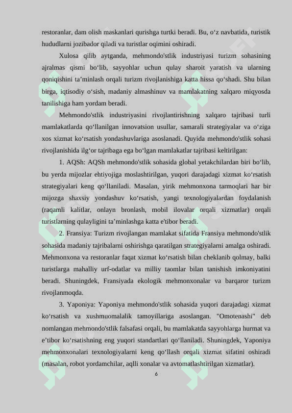 Mehmondo’stlik industriyasining turizmni rivojlantirishdagi roli 6