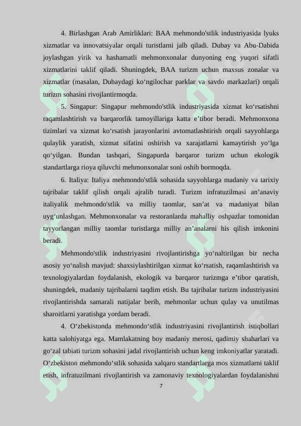Mehmondo’stlik industriyasining turizmni rivojlantirishdagi roli 7