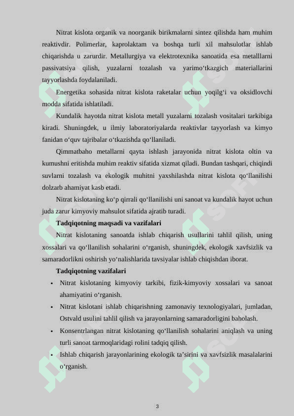 Sanoatda konsentrlangan nitrat kislota olinish usullari va xossalari 3