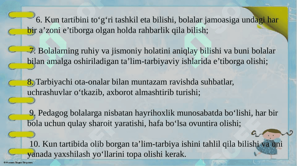 Tarbiyachi shaxsida ijtimoiy munosabatlarni rivojlantirish metodlari. 7