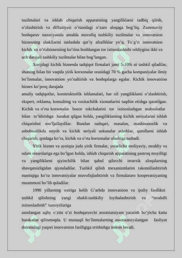 Xodimlarni innovatsion boshqarish.Korxonalardagi innovatsiyalar  moliya 8