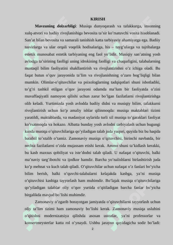 MUSIQA O’QITUVCHISIGA BO’LGAN ZAMONAVIY TALABLAR 2