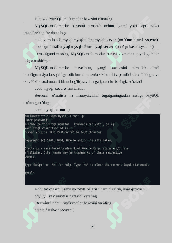 MySQL MA’LUMOTLAR BAZASI 7
