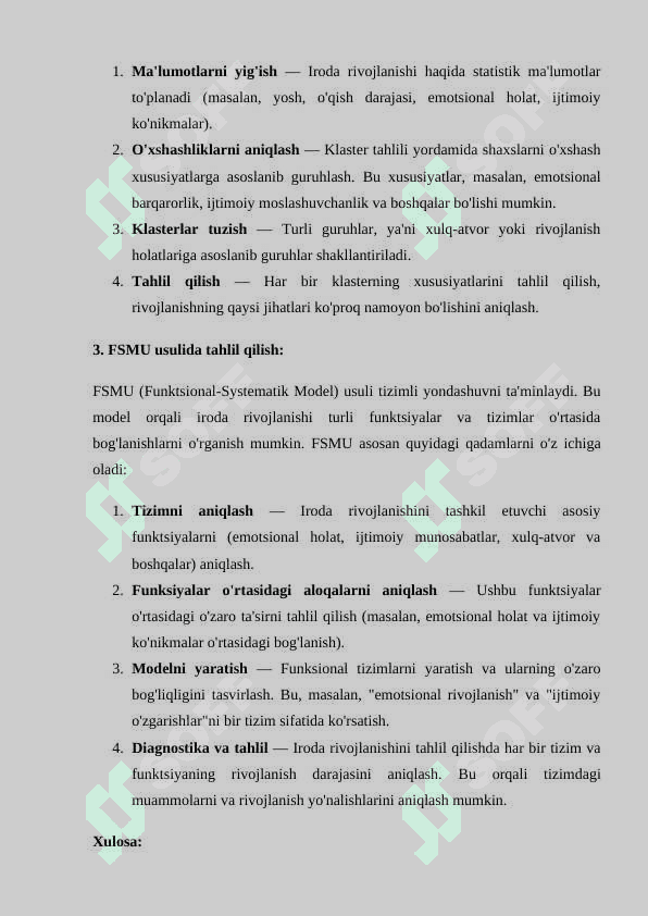 Iroda rivojlanishining asosiy aspektlari va diagnostikasi. 2
