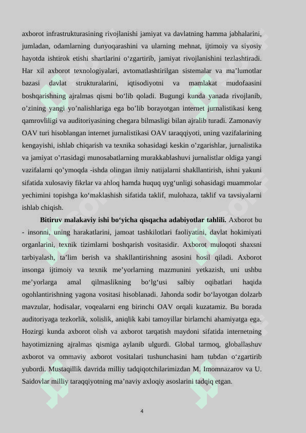 AXBOROT GLOBALLASHUV SHAROITIDA INTERNET IMKONIYATLARI 4