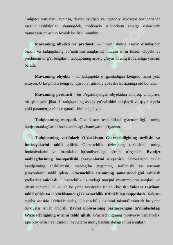 Oʻzbekiston respublikasi gʻaznachiligi,  uning budjet mablagʻlarini boshqarishdagi ahamiyati. 3