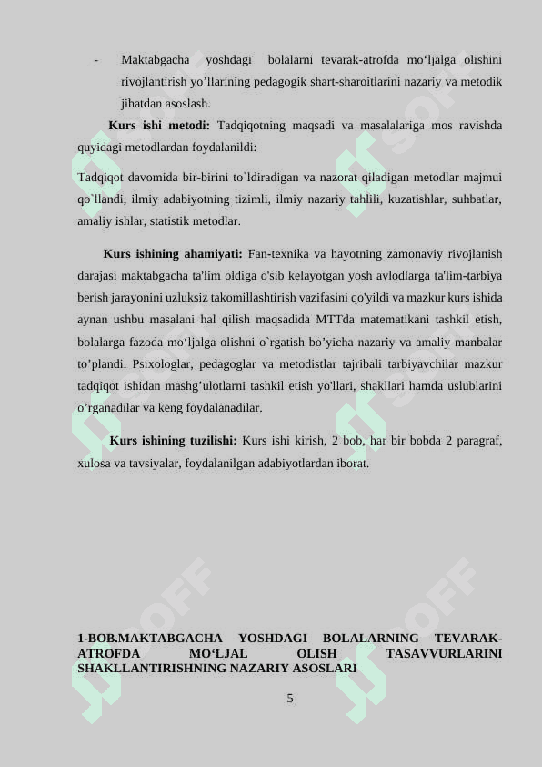 matematik tasavvurlarni tarkib toptirishda bolalarni tevarak-atrofda mo‘ljal olishga o`rgatish 5