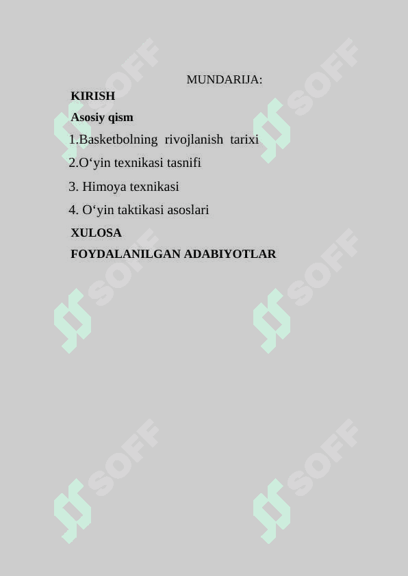 basketbolni  oʻyin texnikasi va uning tasnifi 2