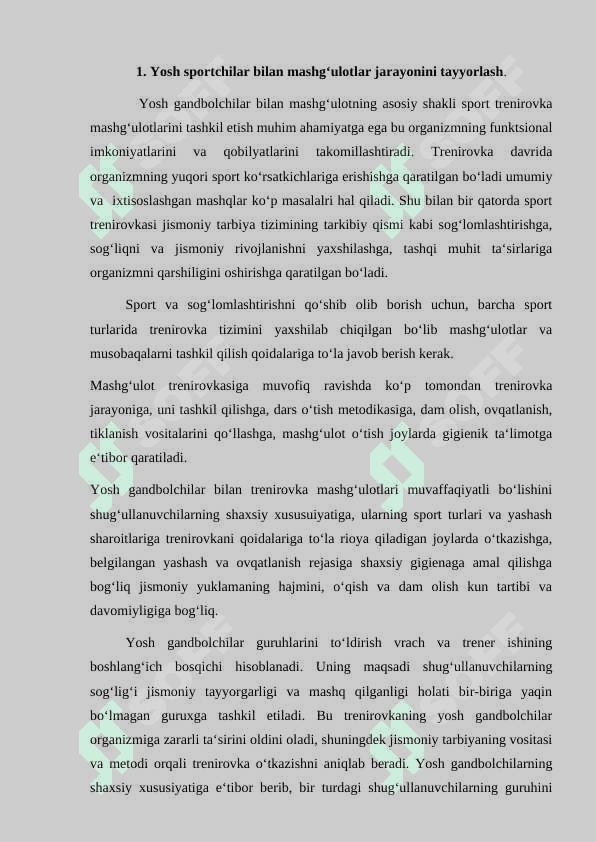 yosh gandbolchilar bilan mashgʻulotlarni oʻtkazish xususiyatlari 8