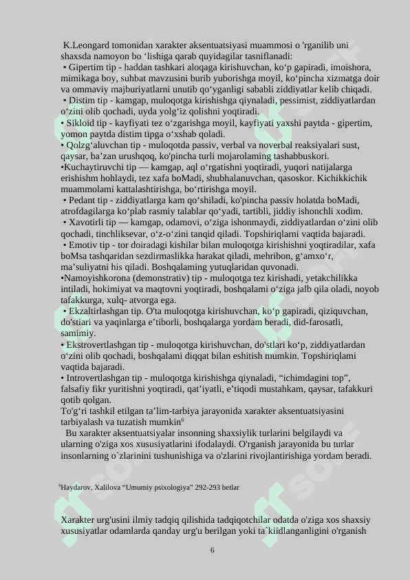 O’SMIRLIK DAVRIDA XARAKTER AKSENTUATSIYASI VA IJTIMOIY MAVQEINI SHAKLLANISHINING PSIXOLOGIK XUSUSIYATLARI 6