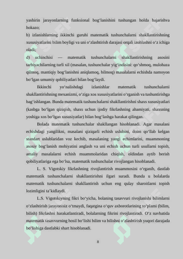maktabgacha yoshdagi  bolalarning  predmetlar o`lchamlarini  idrok  qilish va taqqoslashda so`zning ro`li 8