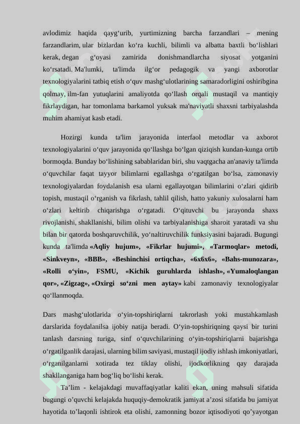 Boshlang'ich sinflarda matematika o'qitishni tashkil qilish metodikasi 4