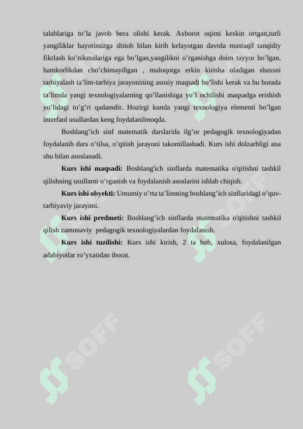 Boshlang'ich sinflarda matematika o'qitishni tashkil qilish metodikasi 5