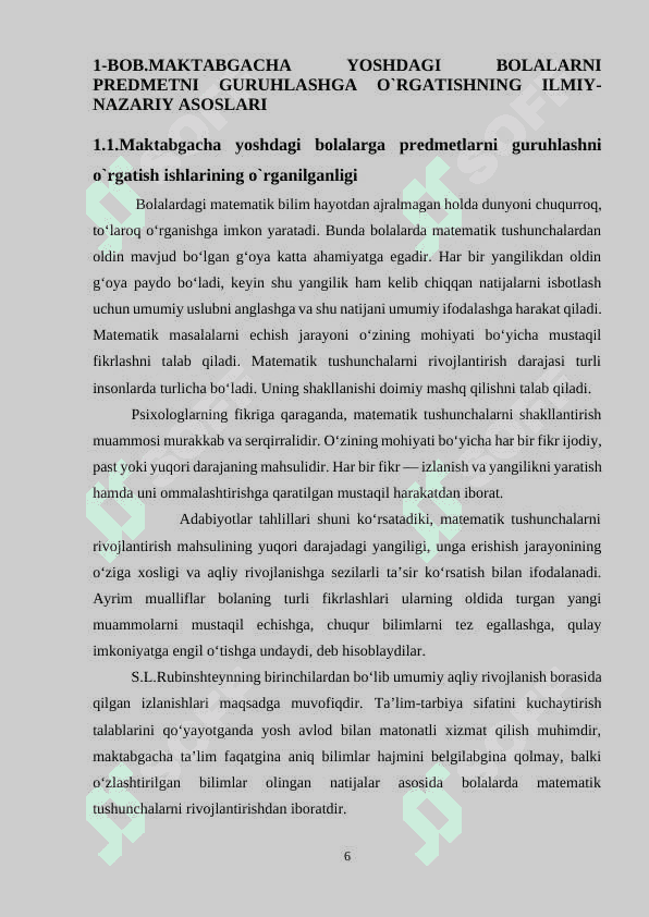 maktabgacha yoshdagi bolalarga  predmetlarni  turli  belgilar bo‘yicha guruhlashni o‘rgatish 6