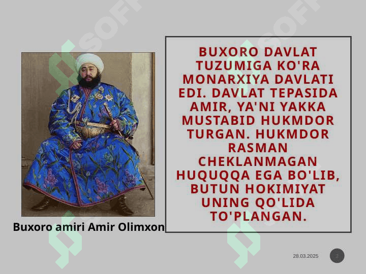 Buxoro amirlik davlat tuzumi va uning ma'muriy boshqariluvi 2