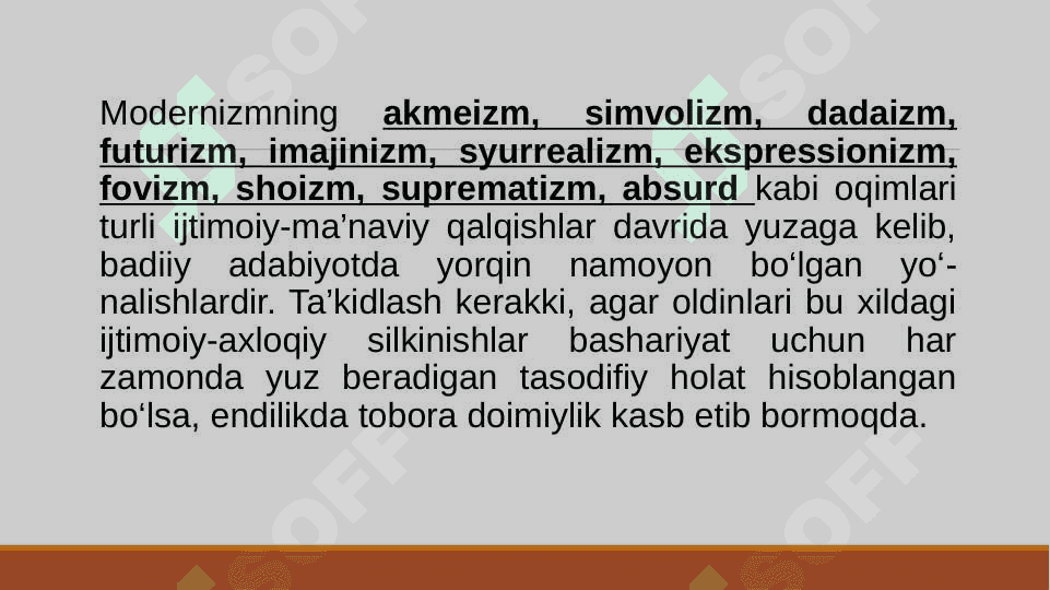 Modernizm va postmodernizm oqimlari 5