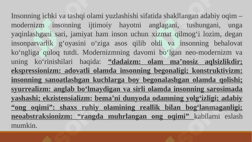 Modernizm va postmodernizm oqimlari 6