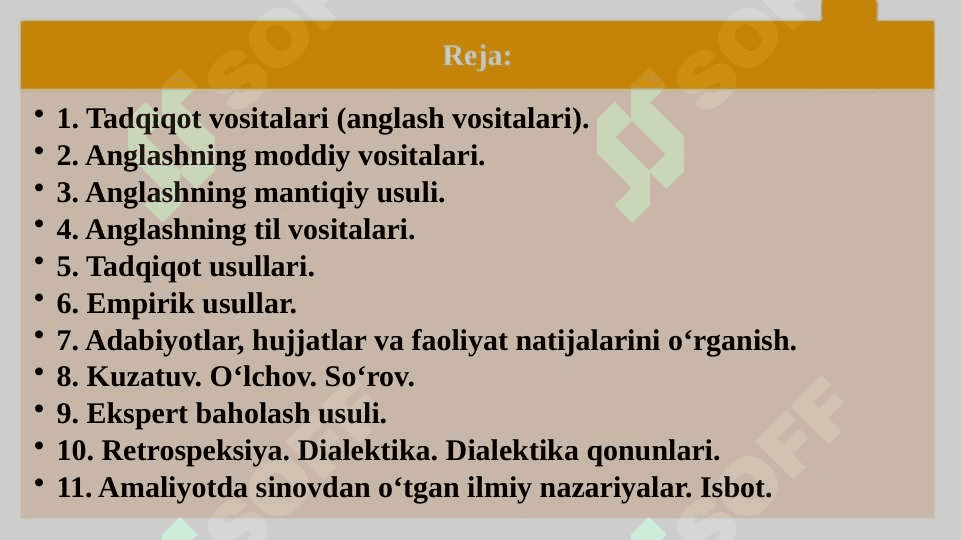 TADQIQOT VOSITALARI VA METODLARI 2