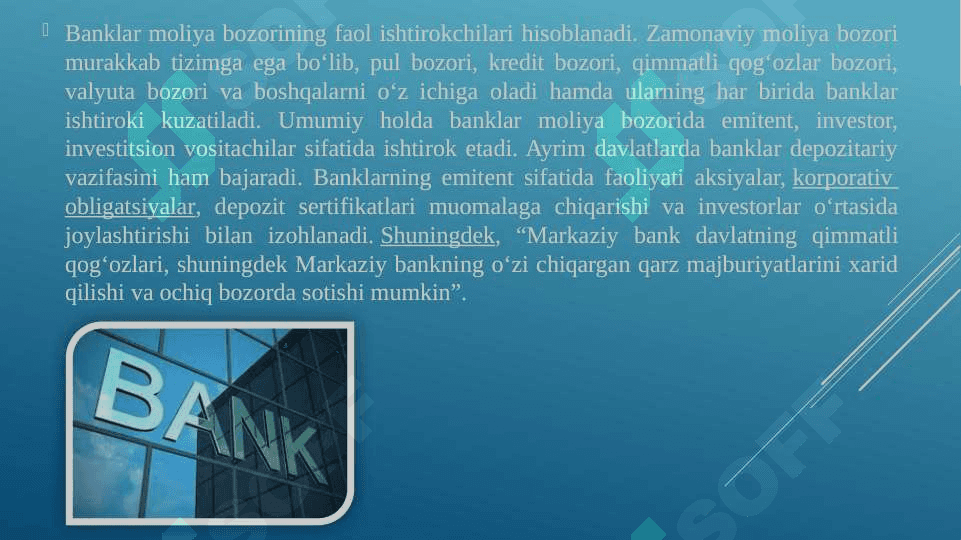 MOLIYA BOZORIDA BANKLAR VA NOBANK KREDIT INSTITUTLARI 2