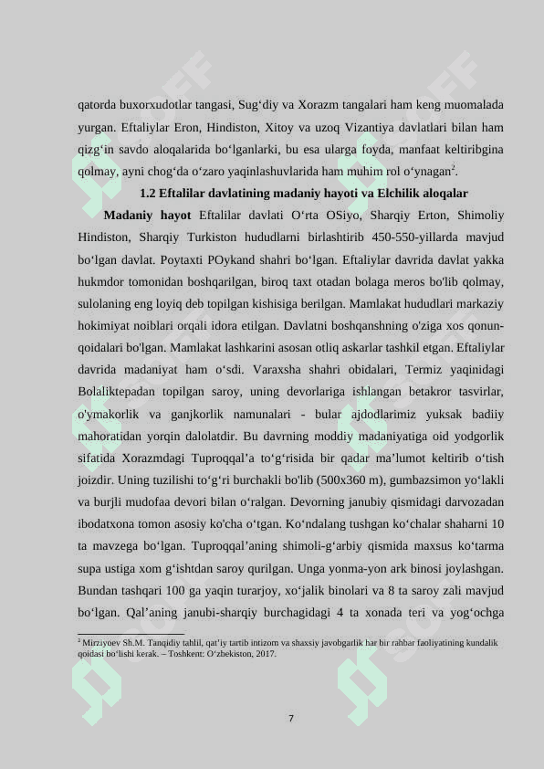 EFTALITLAR DAVLATINING TASHKIL TOPISHI 7