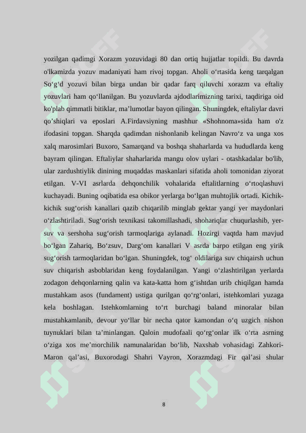 EFTALITLAR DAVLATINING TASHKIL TOPISHI 8